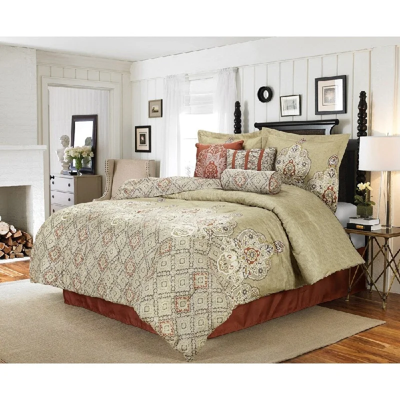 Goose down comforters known for their superior quality and insulationLucca 7 pcs Comforter Set