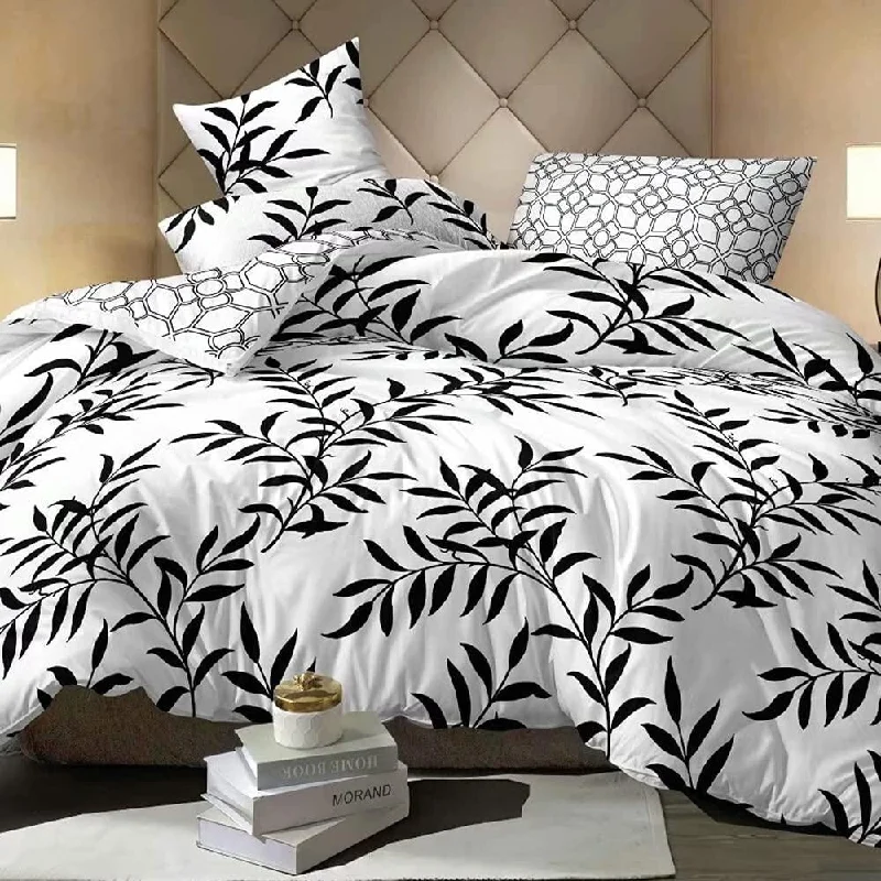 Synthetic - filled comforters like polyester for affordability and hypoallergenic propertiesShatex Bedding Comforter Set Black and White Botanical Lightweight