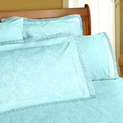 Thermal - Regulating Bamboo Sheets for All - Season ComfortMachine Lace Limpet Shell Sheet Set