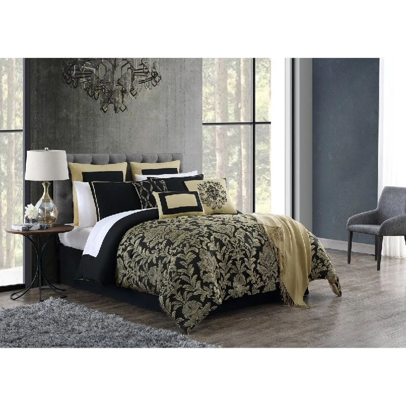 Synthetic - filled comforters like polyester for affordability and hypoallergenic propertiesDamask 14 pc Comforter Set