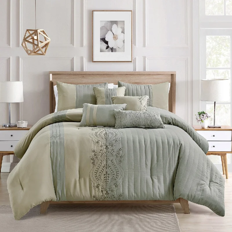 Duck down comforters with a softer feel and good warmth retentionKaleen Luxury 7 Piece Comforter