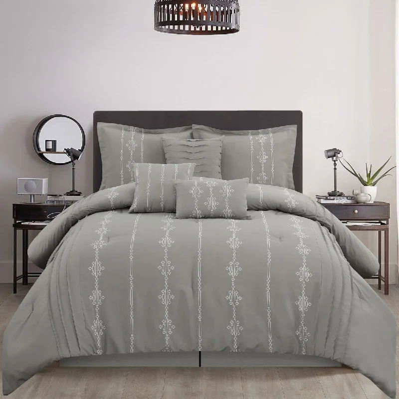 Duck down comforters with a softer feel and good warmth retentionNanshing Kiana Embroidered 7 Piece Comforter Set