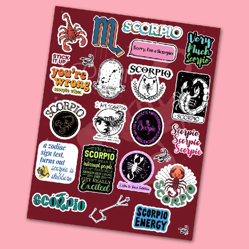 Moisture - Wicking Cotton Sheets for a Dry and Comfortable SleepScorpio Mini Sticker Sheet