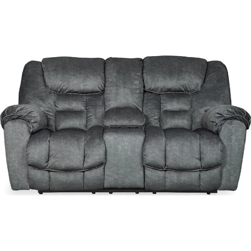 Polyester - foam mattresses for budget - friendly optionsCapehorn Reclining Loveseat with Console - Granite