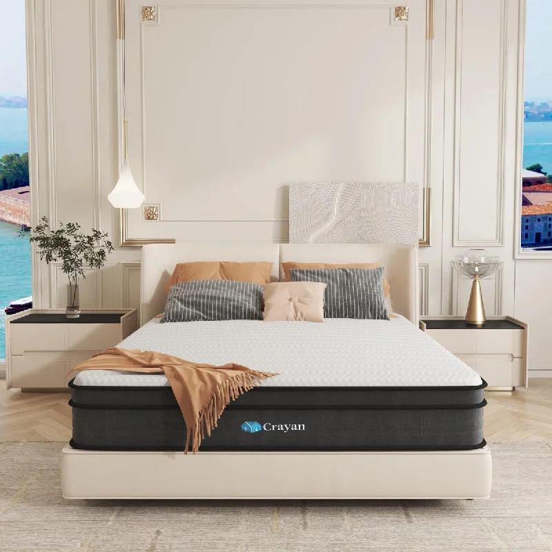 Polyester - foam mattresses for budget - friendly optionsFull Mattress, 10 Inch Hybrid Mattress in a Box with Individual Pocket Spring for Motion Isolation & Silent Sleep