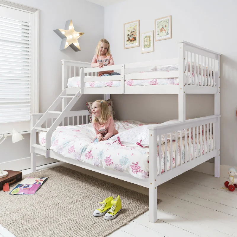 Organic cotton mattresses for a chemical - free sleep surfaceHanna Triple Bunk Bed with Single and Double Bed in Classic White