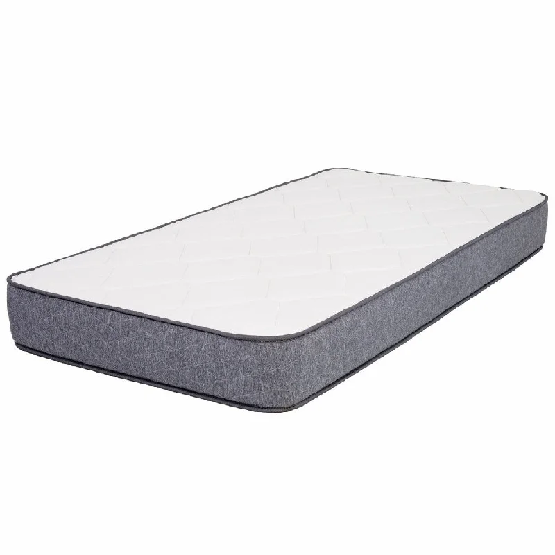 Innerspring mattresses with coil counts for supportSpaceMaster 10" Twin XL Gel Memory Foam Mattress - White with Grey Border