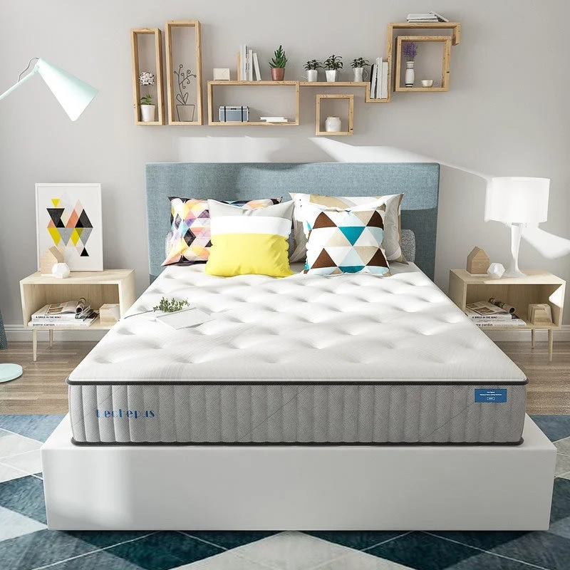 Gel - infused memory foam mattresses for cooler sleepTwin Size Mattress 10 Inch Euro Top Hybrid Mattress, Gel Memory Foam for Cool Sleep and Balance Support